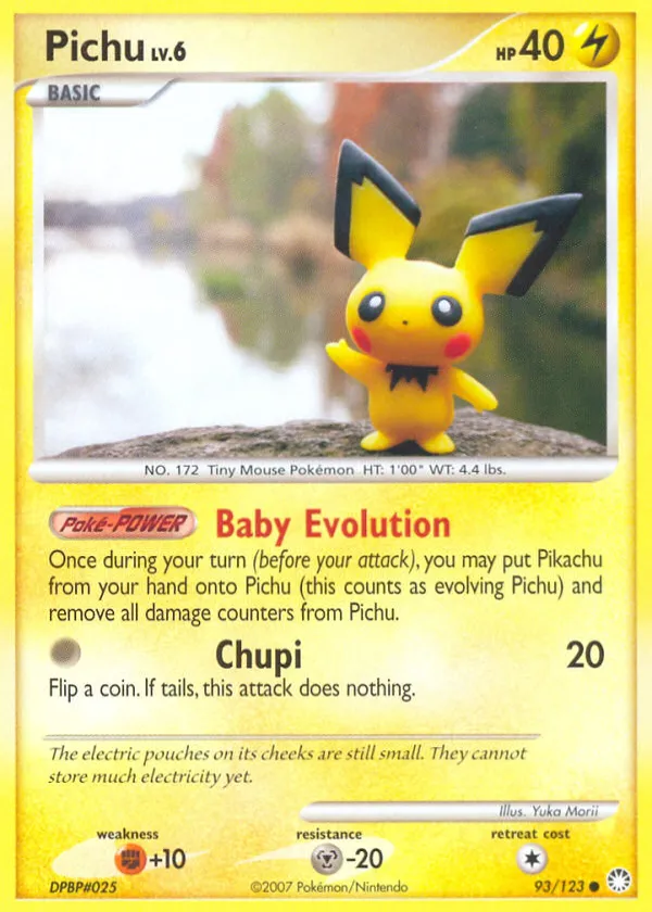 Pichu Pokémon Mysterious Treasures #93 Reverse Holo