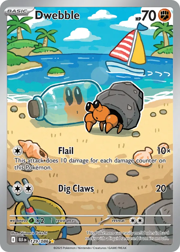 Dwebble Pokémon Black Bolt #129 Holo