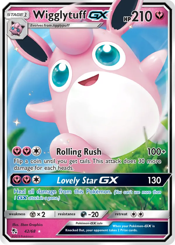 Wigglytuff-GX Pokémon Hidden Fates #42 Holo