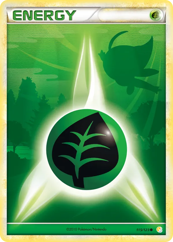 Grass Energy Pokémon HeartGold & SoulSilver #115 Reverse Holo
