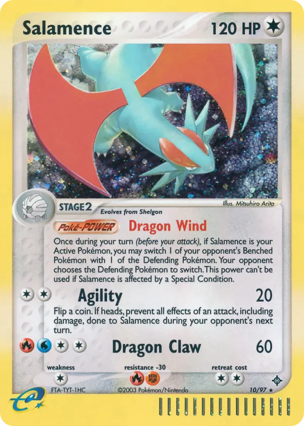 Salamence Pokémon Dragon #10 Reverse Holo
