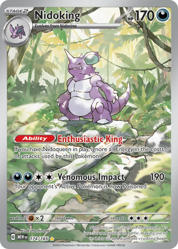 Nidoking Pokémon 151 #174 Holo