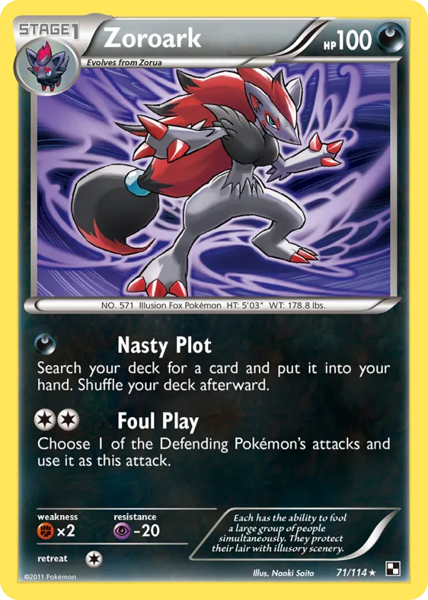 Zoroark Pokémon Black & White #71 Reverse Holo