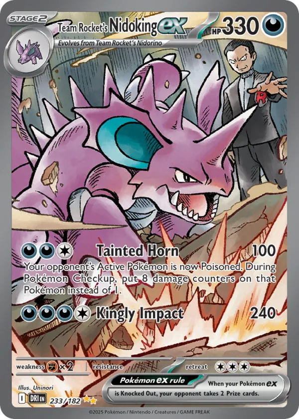 Team Rocket's Nidoking ex Pokémon Destined Rivals #233 Holo