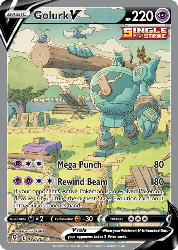Golurk V Pokémon Evolving Skies #182 Holo