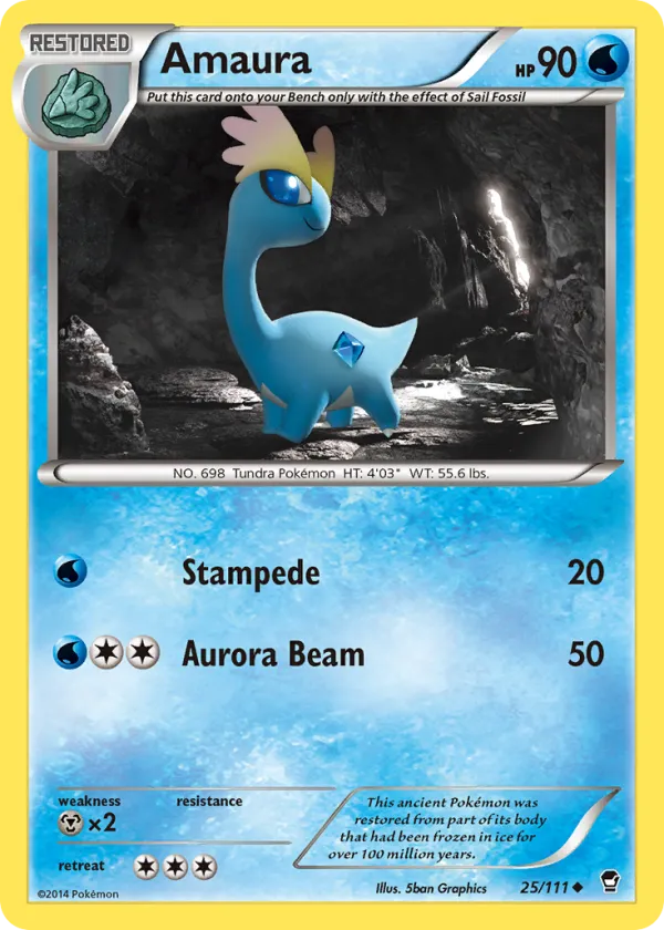 Amaura Pokémon Furious Fists #25 Reverse Holo