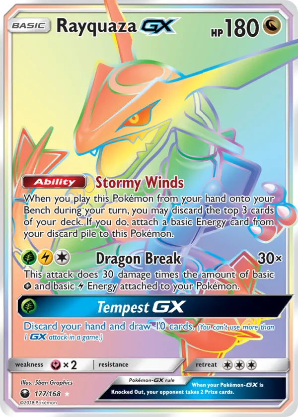 Rayquaza-GX Pokémon Celestial Storm #177 Holo