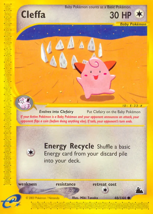 Cleffa Pokémon Skyridge #48 Reverse Holo