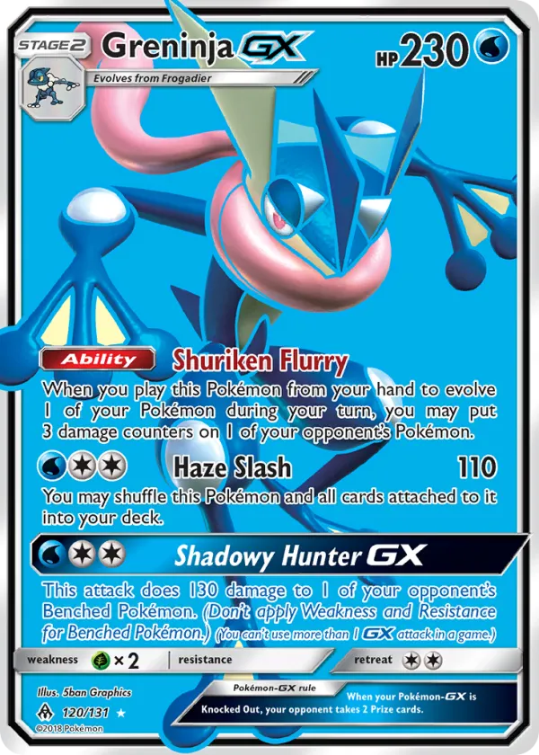 Greninja-GX Pokémon Forbidden Light #120 Holo