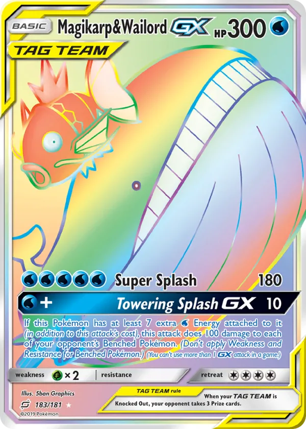 Magikarp & Wailord-GX Pokémon Team Up #183 Holo
