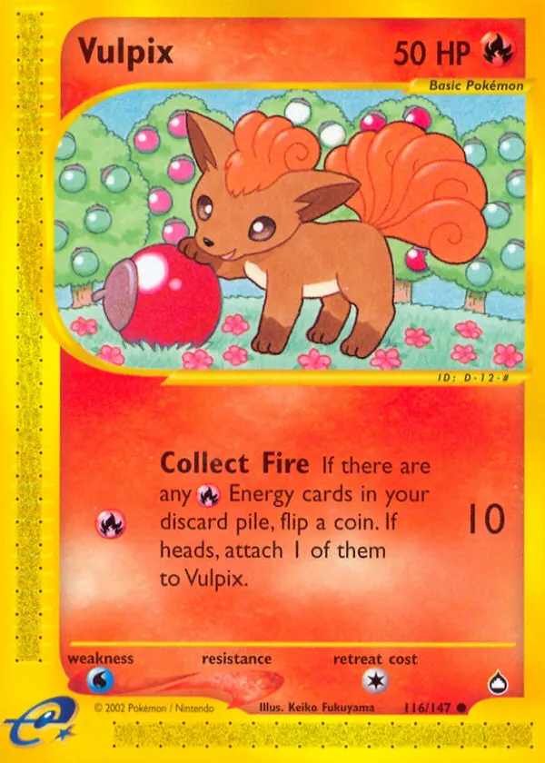 Vulpix Pokémon Aquapolis #116 Reverse Holo
