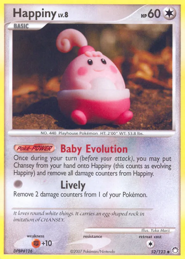Happiny Pokémon Mysterious Treasures #52 Reverse Holo