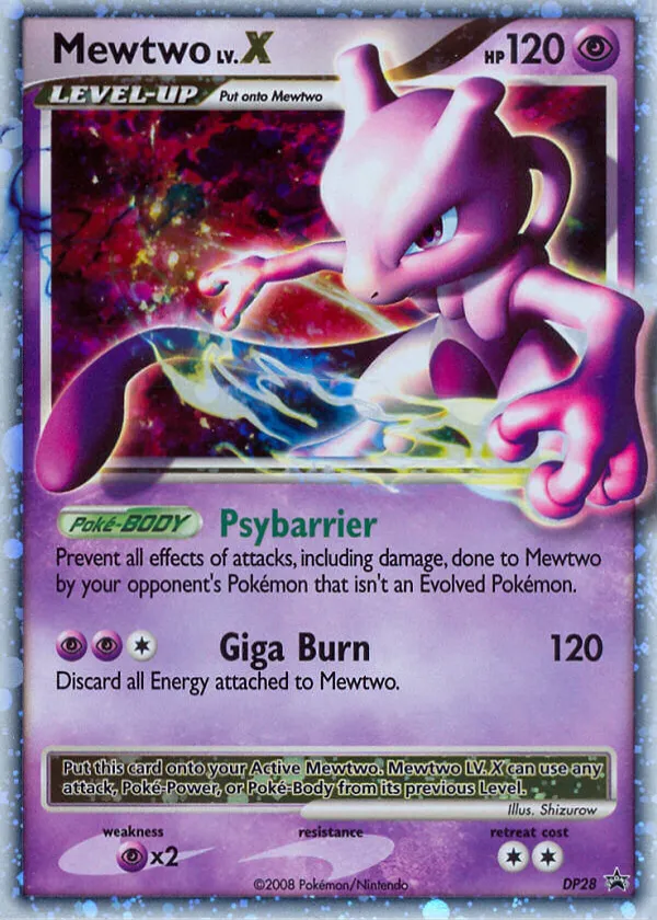 Mewtwo LV.X Pokémon DP Black Star Promos #DP28 Holo