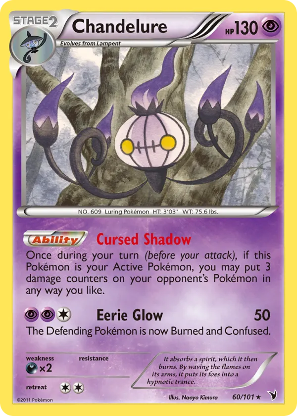 Chandelure Pokémon Noble Victories #60 Reverse Holo