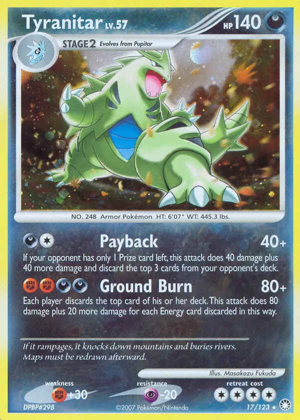 Tyranitar Pokémon Mysterious Treasures #17 Holo