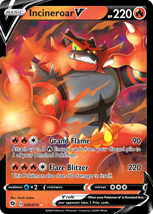 Incineroar V Pokémon Champion's Path #8 Holo