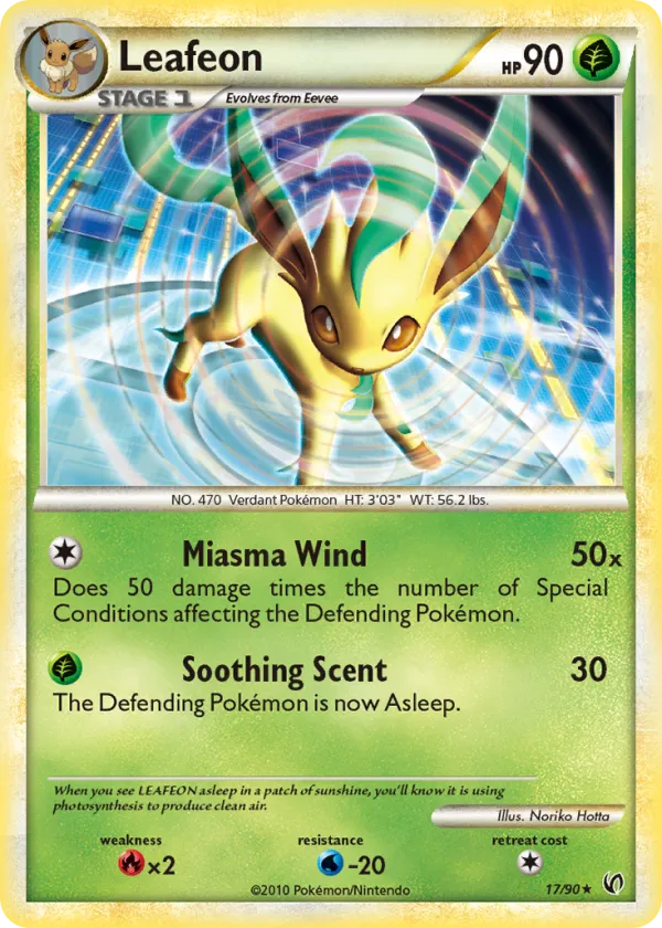 Leafeon Pokémon HS—Undaunted #17 Reverse Holo