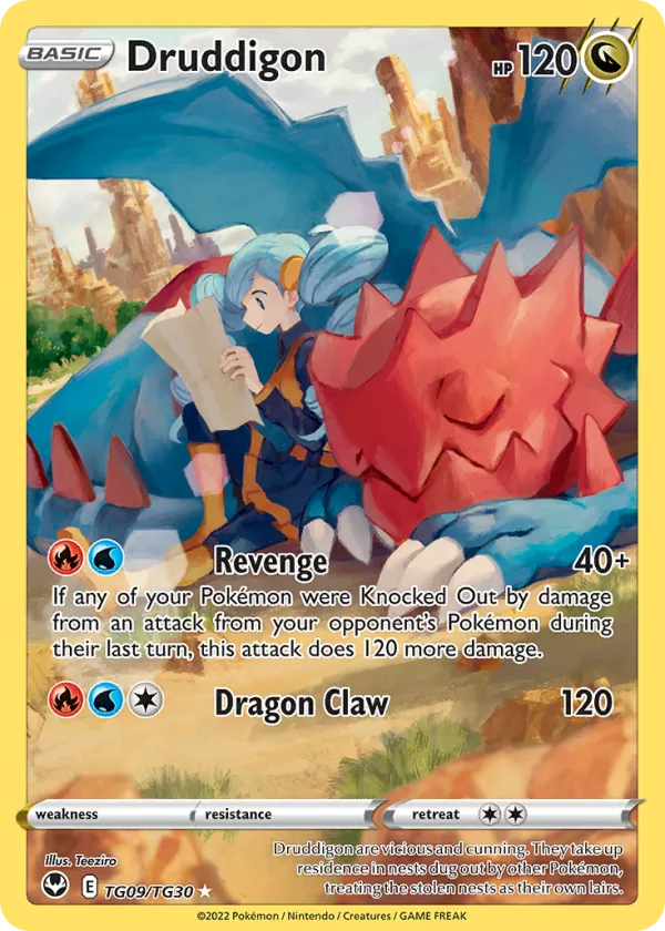 Druddigon Pokémon Silver Tempest Trainer Gallery #TG09 Holo