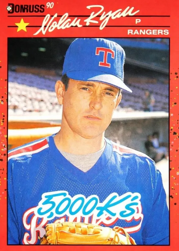Nolan Ryan 1990 Donruss Baseball 5000 K Error #665