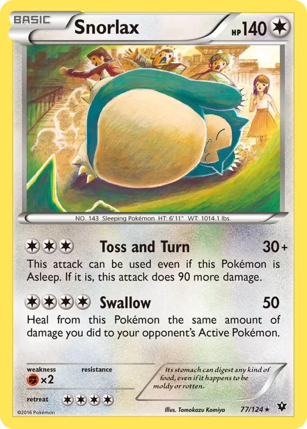 Snorlax Pokémon Fates Collide #77 Reverse Holo