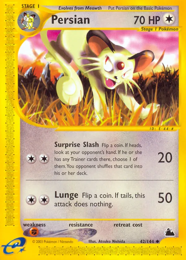 Persian Pokémon Skyridge #42 Reverse Holo