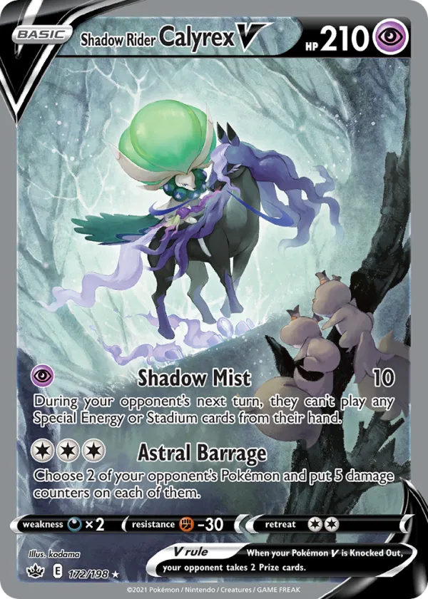 Shadow Rider Calyrex V Pokémon Chilling Reign #172 Holo