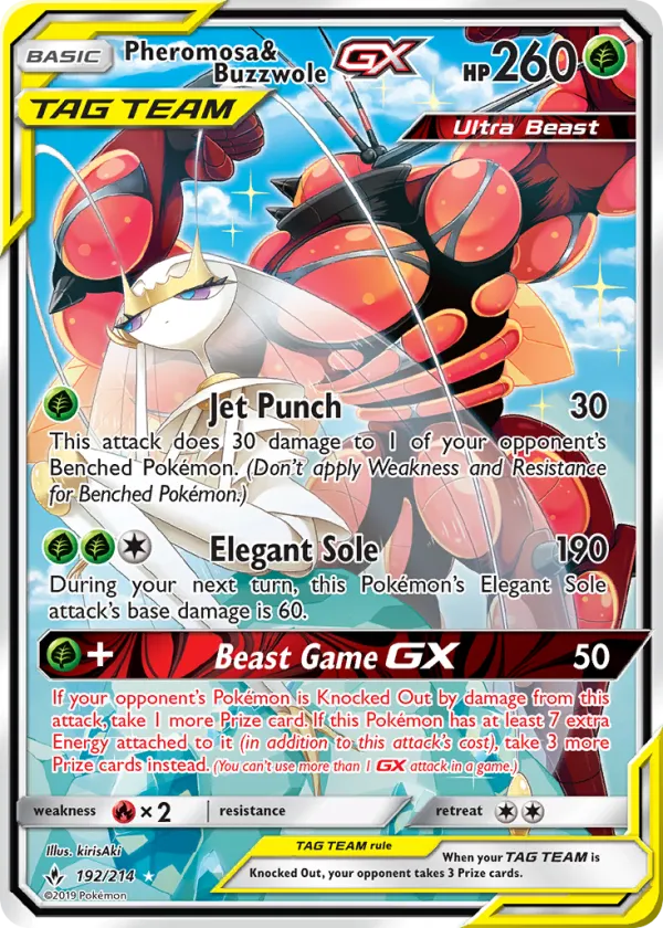 Pheromosa & Buzzwole-GX Pokémon Unbroken Bonds #192 Holo