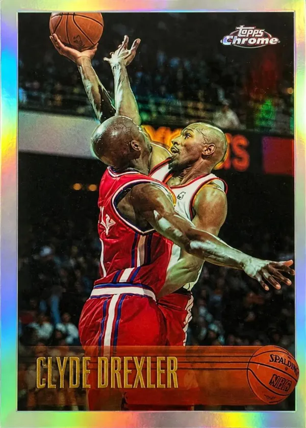 Clyde Drexler 1996 Topps Chrome Basketball Refractor #192