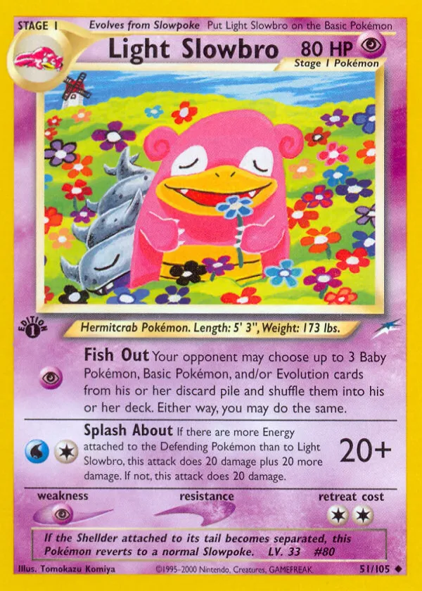 Light Slowbro Pokémon Neo Destiny #51 1st Edition