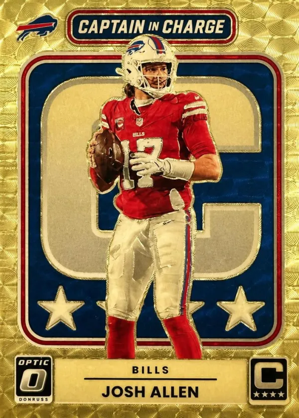 Josh Allen 2025 Donruss Optic Captain In Charge Football Gold Vinyl #3