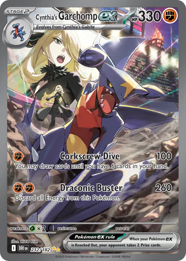 Cynthia's Garchomp ex Pokémon Destined Rivals #232 Holo