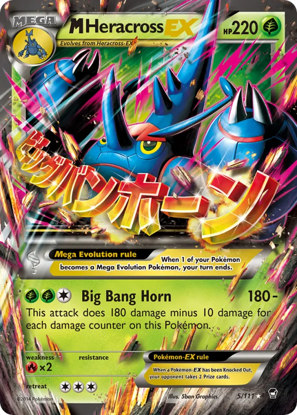 M Heracross-EX Pokémon Furious Fists #5 Holo