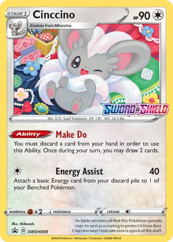 Cinccino Pokémon SWSH Black Star Promos #SWSH009 Holo