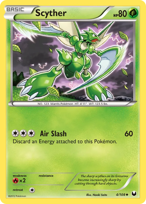 Scyther Pokémon Dark Explorers #4 Reverse Holo