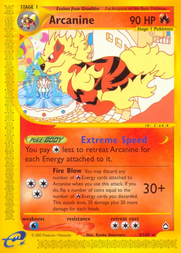 Arcanine Pokémon Aquapolis #2