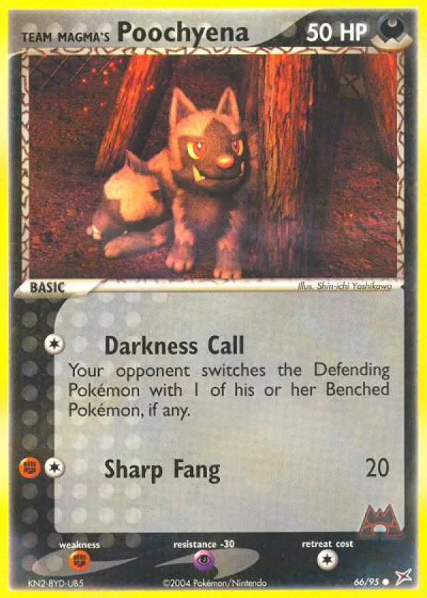 Team Magma's Poochyena Pokémon Team Magma vs Team Aqua #66 Reverse Holo