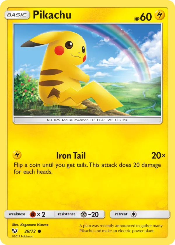 Pikachu Pokémon Shining Legends #28 Reverse Holo