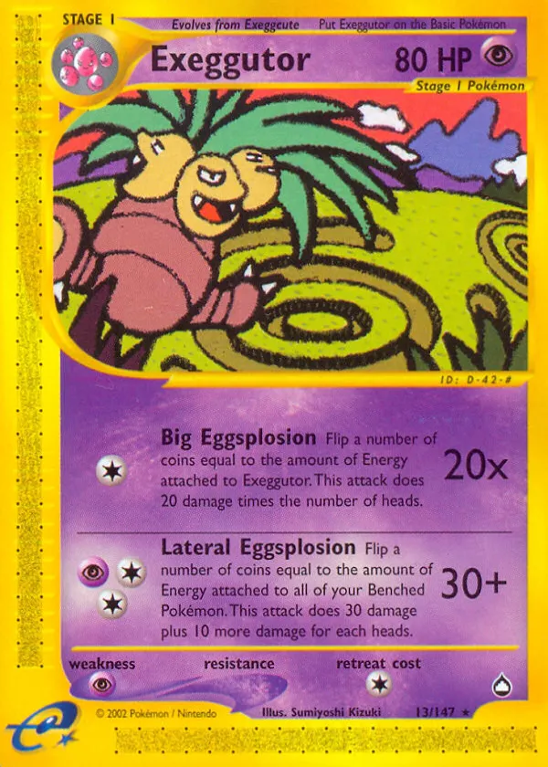 Exeggutor Pokémon Aquapolis #13 Reverse Holo