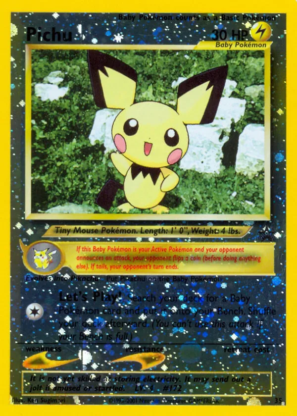 Pichu Pokémon Wizards Black Star Promos #35 Reverse Holo