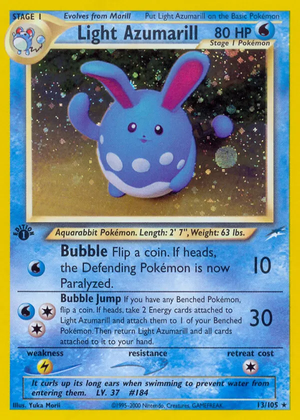 Light Azumarill Pokémon Neo Destiny #13 1st Edition Holo