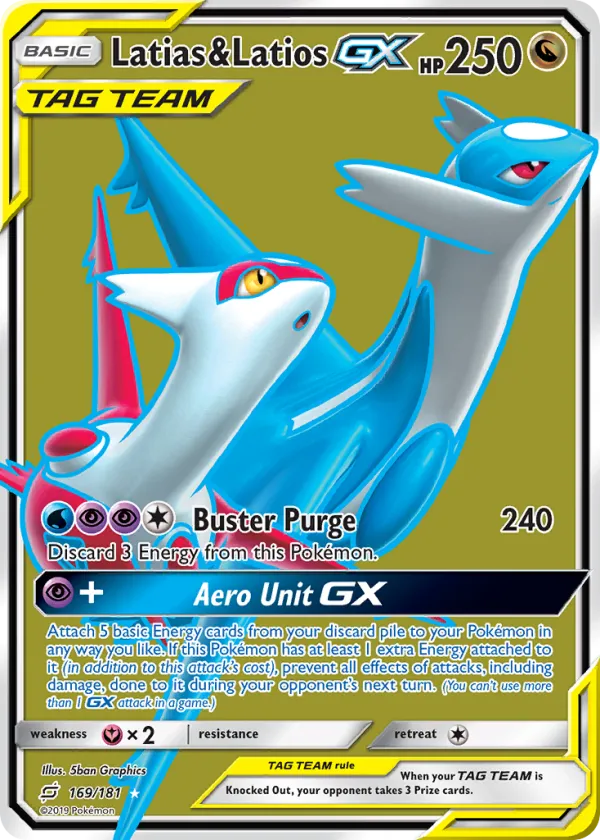 Latias & Latios-GX Pokémon Team Up #169 Holo