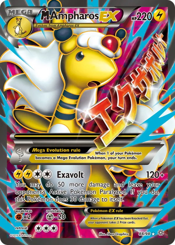 M Ampharos-EX Pokémon Ancient Origins #88 Holo