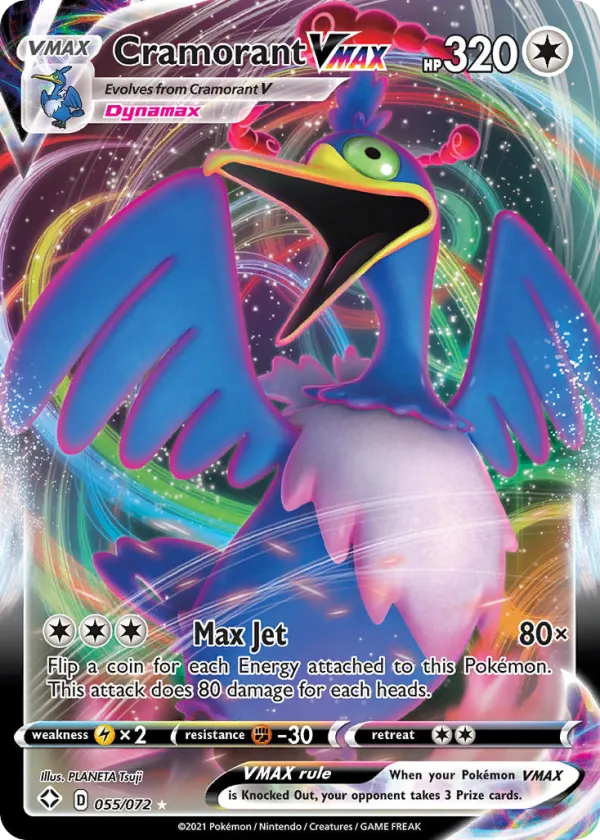 Cramorant VMAX Pokémon Shining Fates #55 Holo
