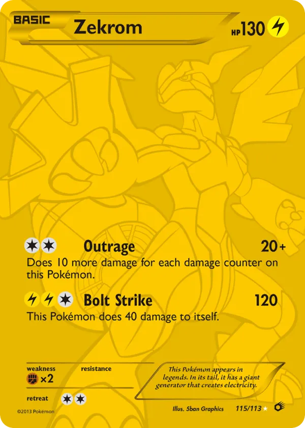 Zekrom Pokémon Legendary Treasures #115 Holo