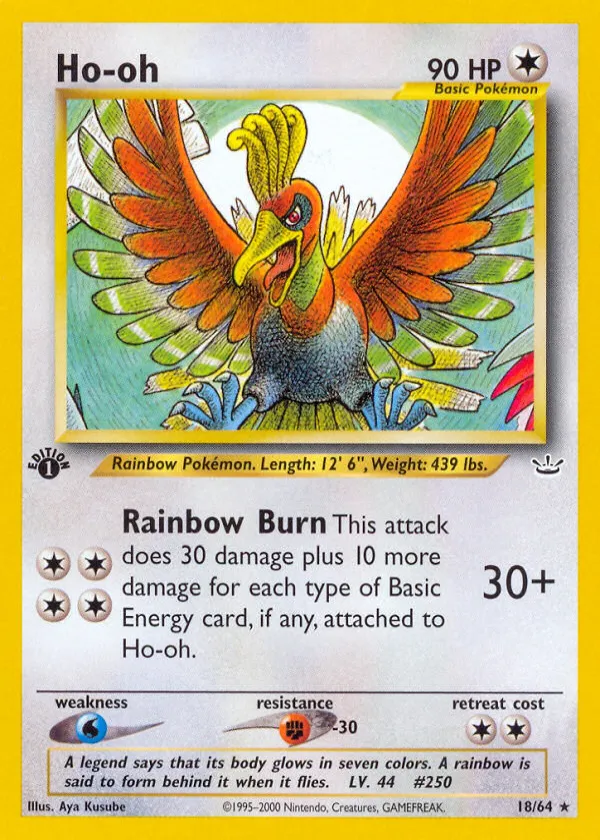 Ho-oh Pokémon Neo Revelation #18 1st Edition