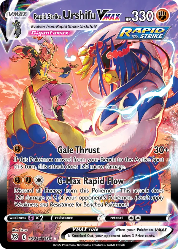 Rapid Strike Urshifu VMAX Pokémon Brilliant Stars Trainer Gallery #TG21 Holo