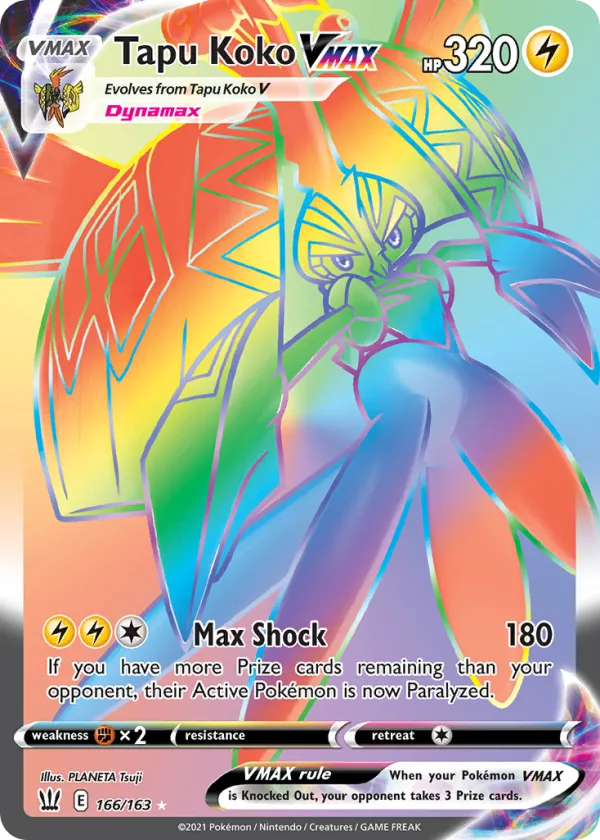 Tapu Koko VMAX Pokémon Battle Styles #166 Holo