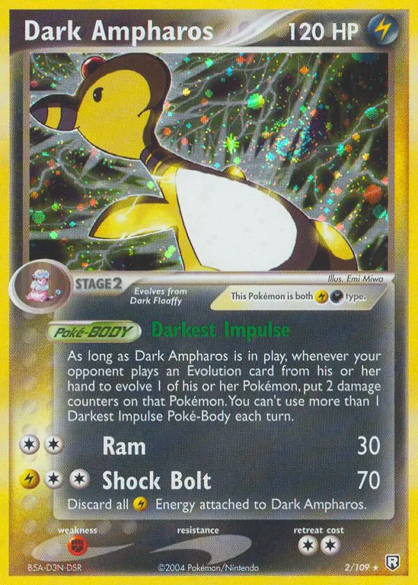 Dark Ampharos Pokémon Team Rocket Returns #2 Holo