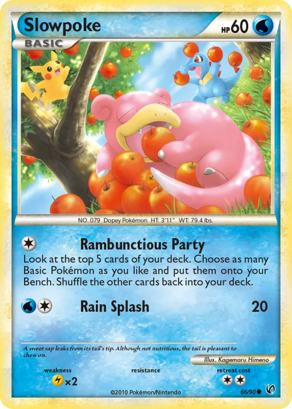 Slowpoke Pokémon HS—Undaunted #66 Reverse Holo