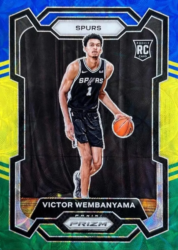 Victor Wembanyama 2023 Panini Prizm Basketball Choice Blue Yellow and Green #136